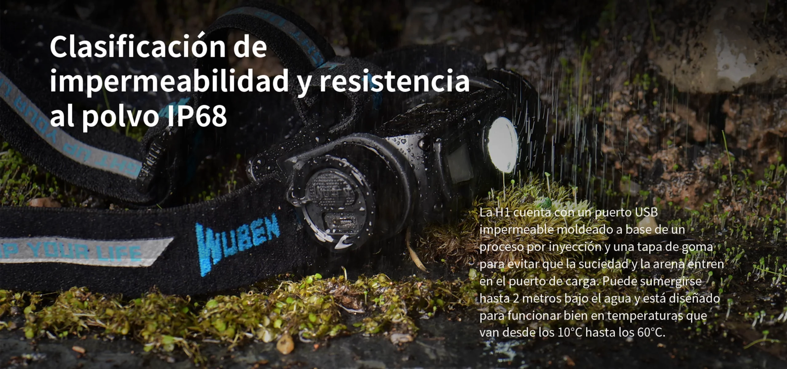 wuben H1 linterna de cabeza